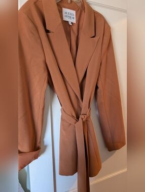 ALEXIA ADMOR Rust Belted Blazer Jacket